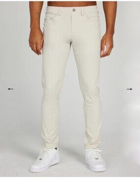 Redvanly Mens Size XL Kent Pull-On Golf Trouser Beige Pants Performance Flex